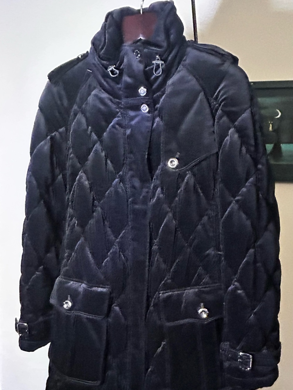 Burberry London Black Quilted Down Puffer Coat with Hood - Cotton Blend Size XL